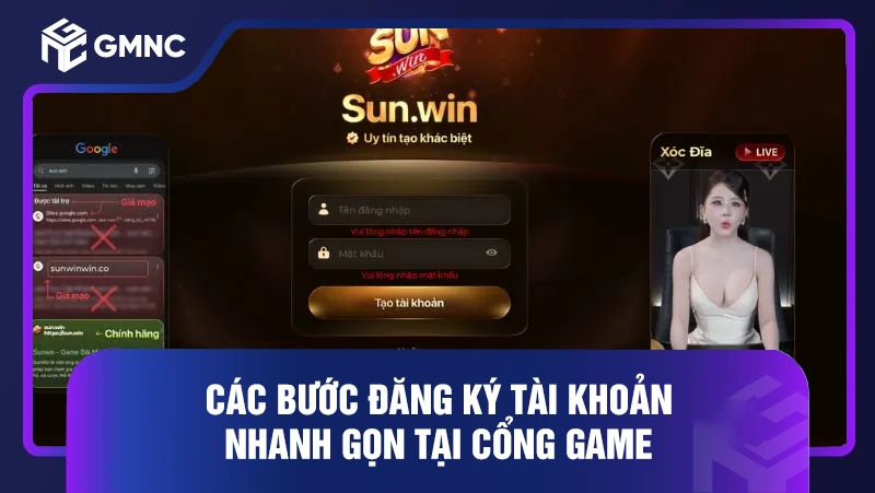 Các bước đăng ký tài khoản nhanh gọn tại cổng game