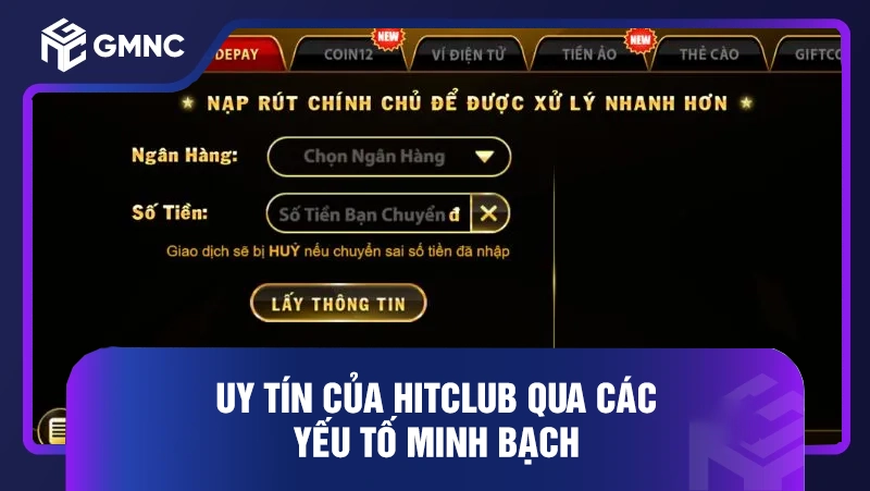 Uy tín của HITCLUB qua các yếu tố minh bạch