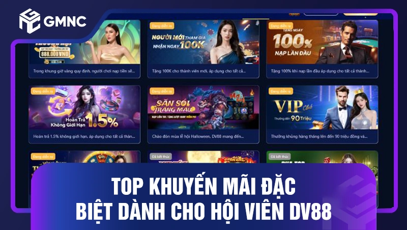 Top khuyến mãi đặc biệt dành cho hội viên DV88